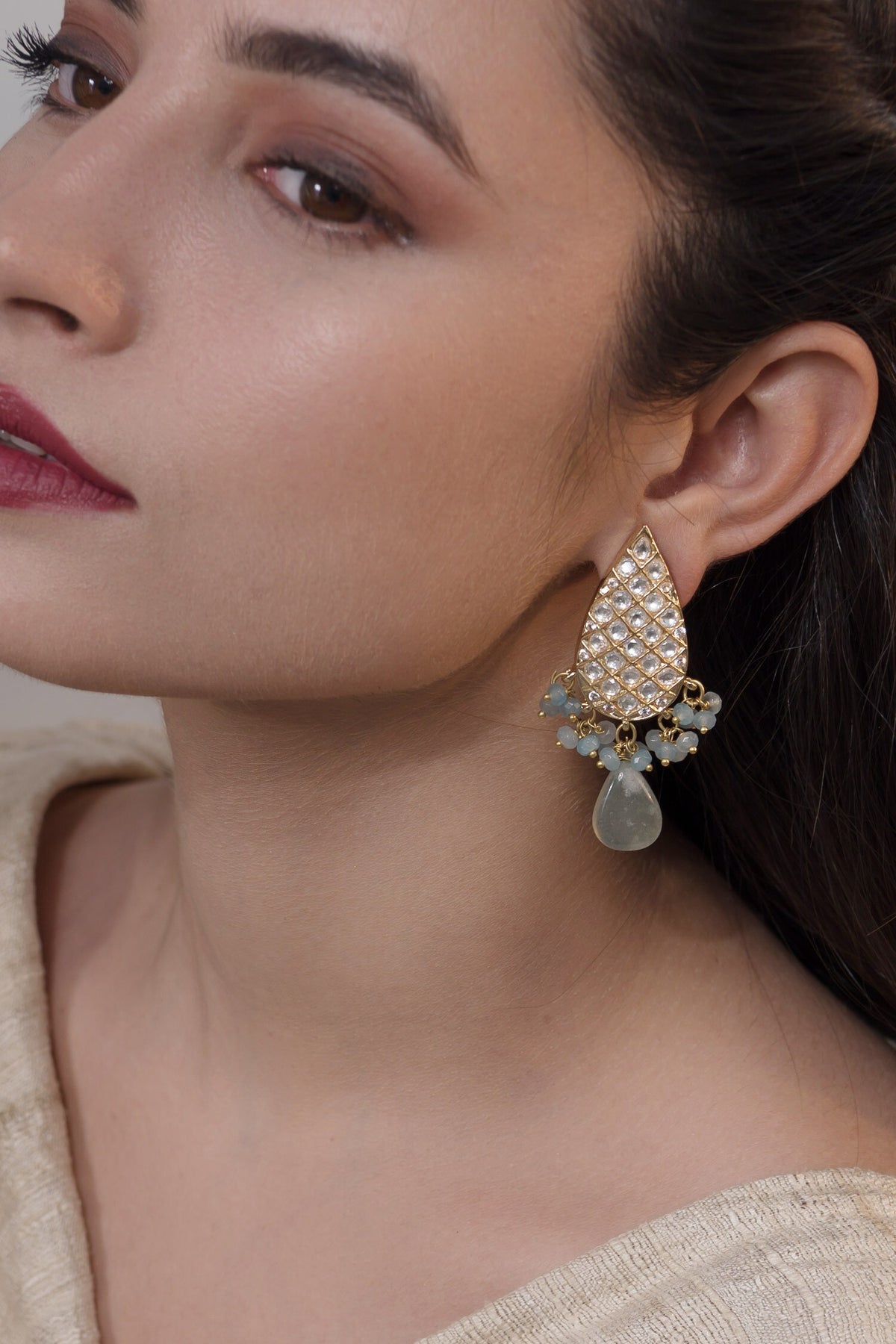 Tear Drop Cutwork Earrings 