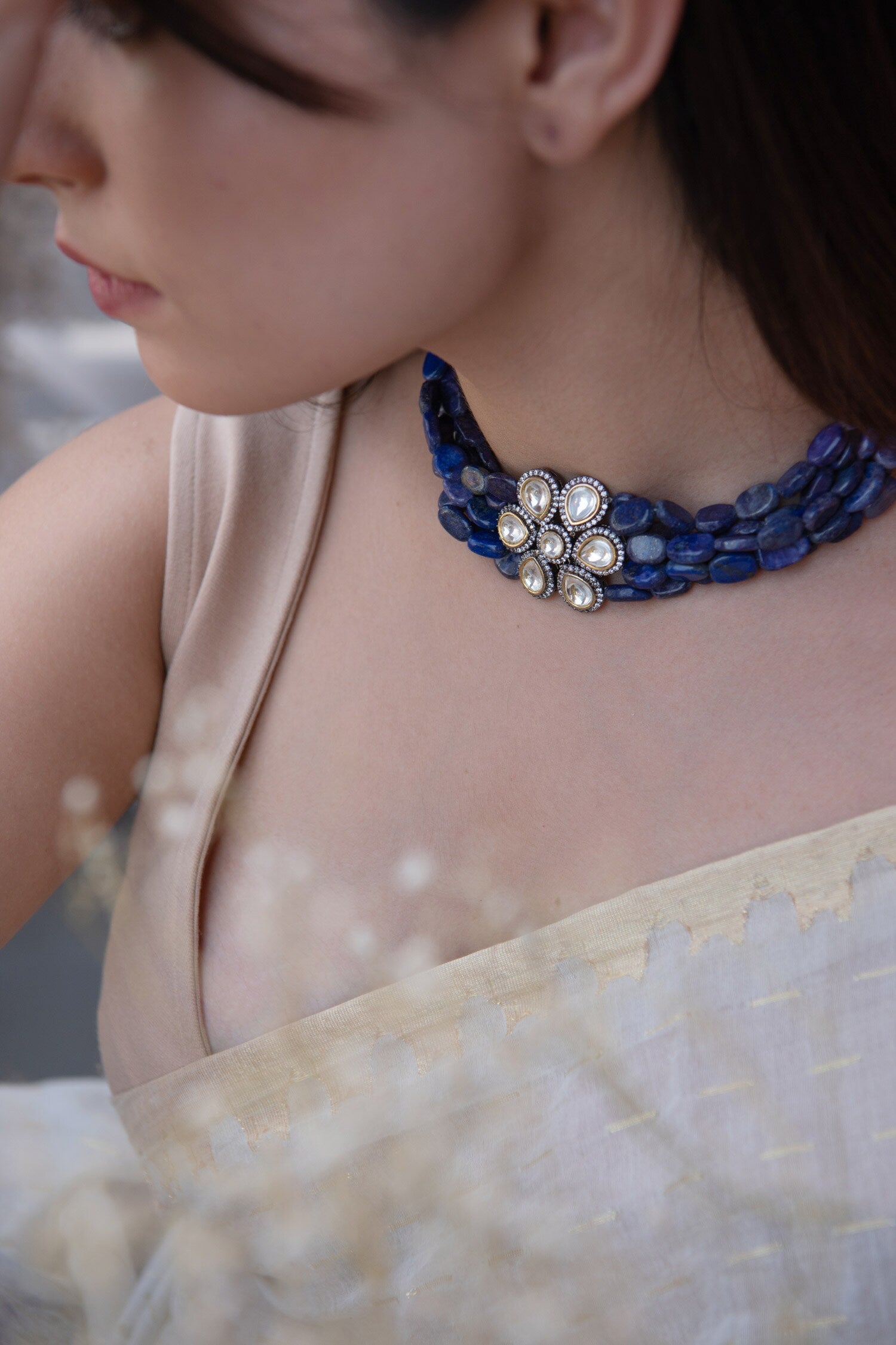 Victorian Floral Cutwork Choker 