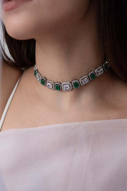 Crystal Embellished Victorian Necklace 