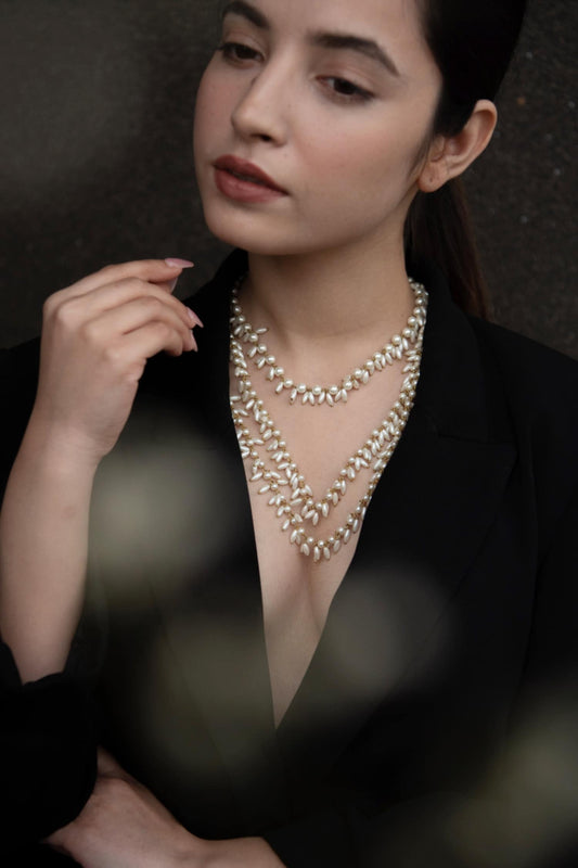 Pearl Embellished Layered Necklace 
