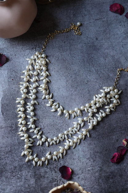 Pearl Embellished Layered Necklace 