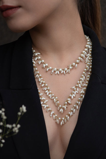 Pearl Embellished Layered Necklace 