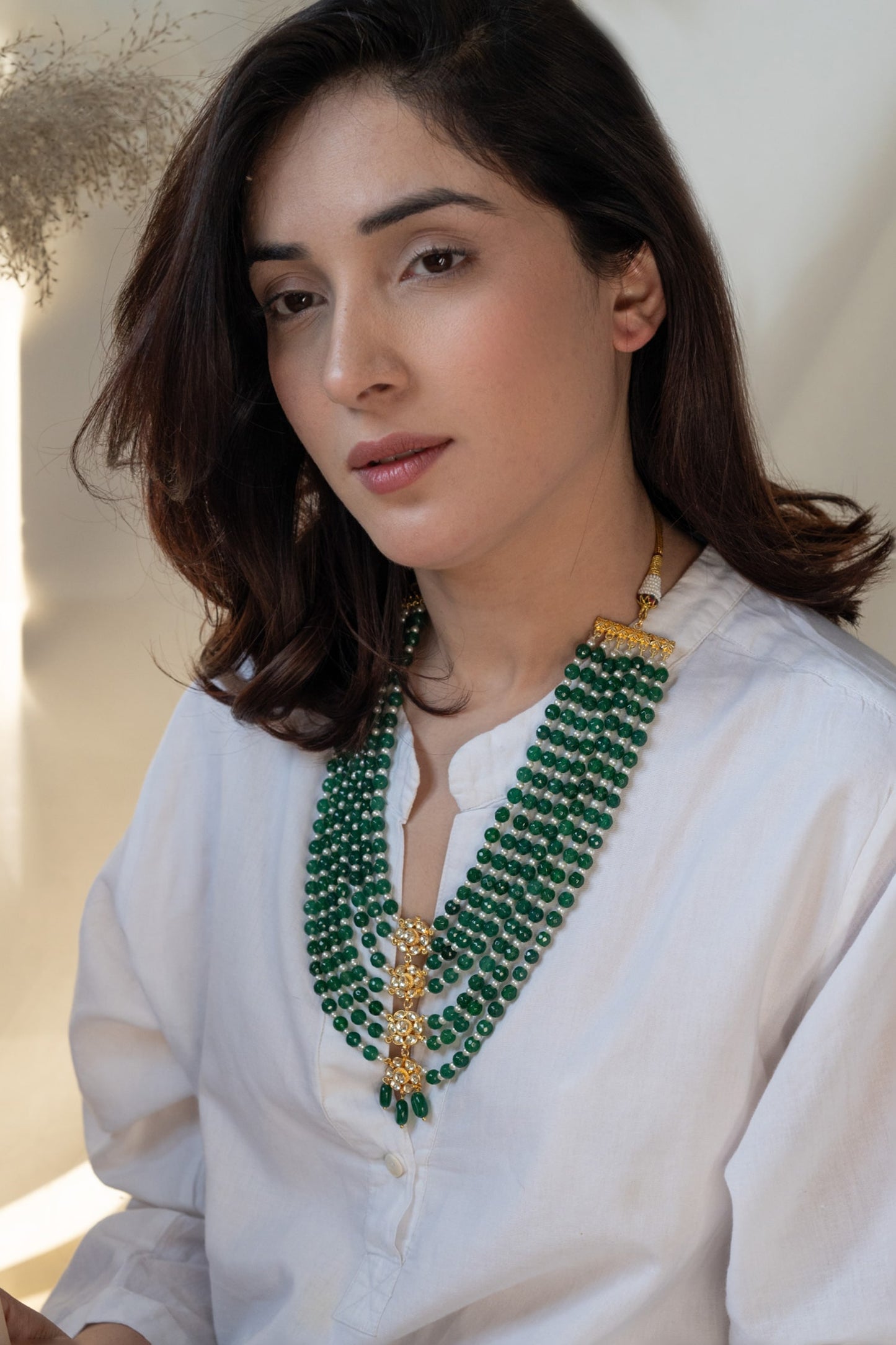 Kundan Bloom Stone Embellished Layered Necklace 