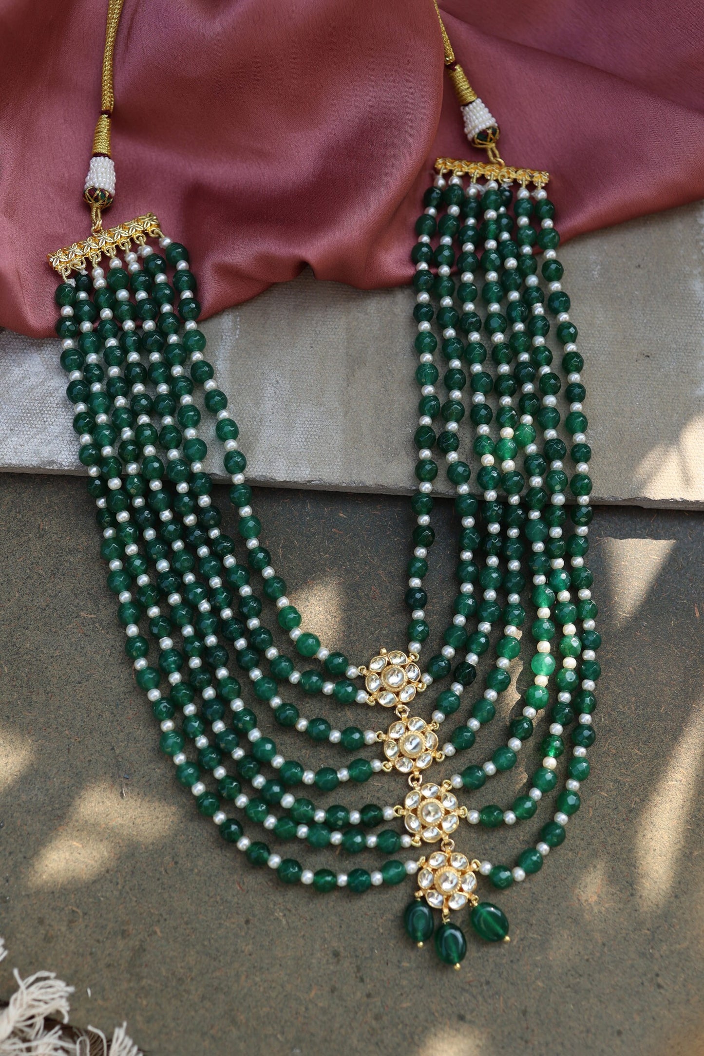Kundan Bloom Stone Embellished Layered Necklace 
