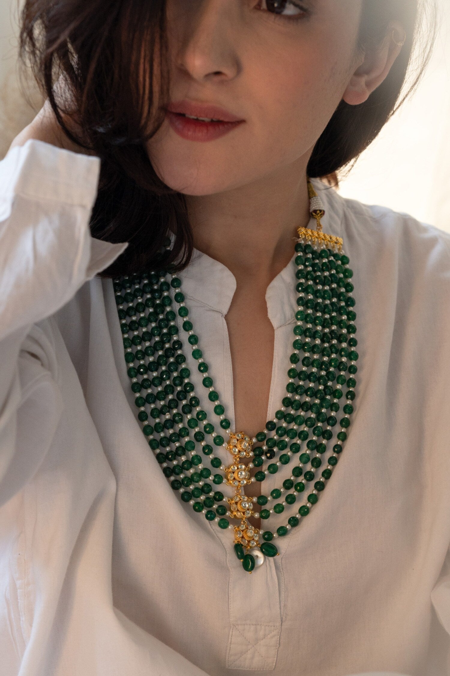 Kundan Bloom Stone Embellished Layered Necklace 