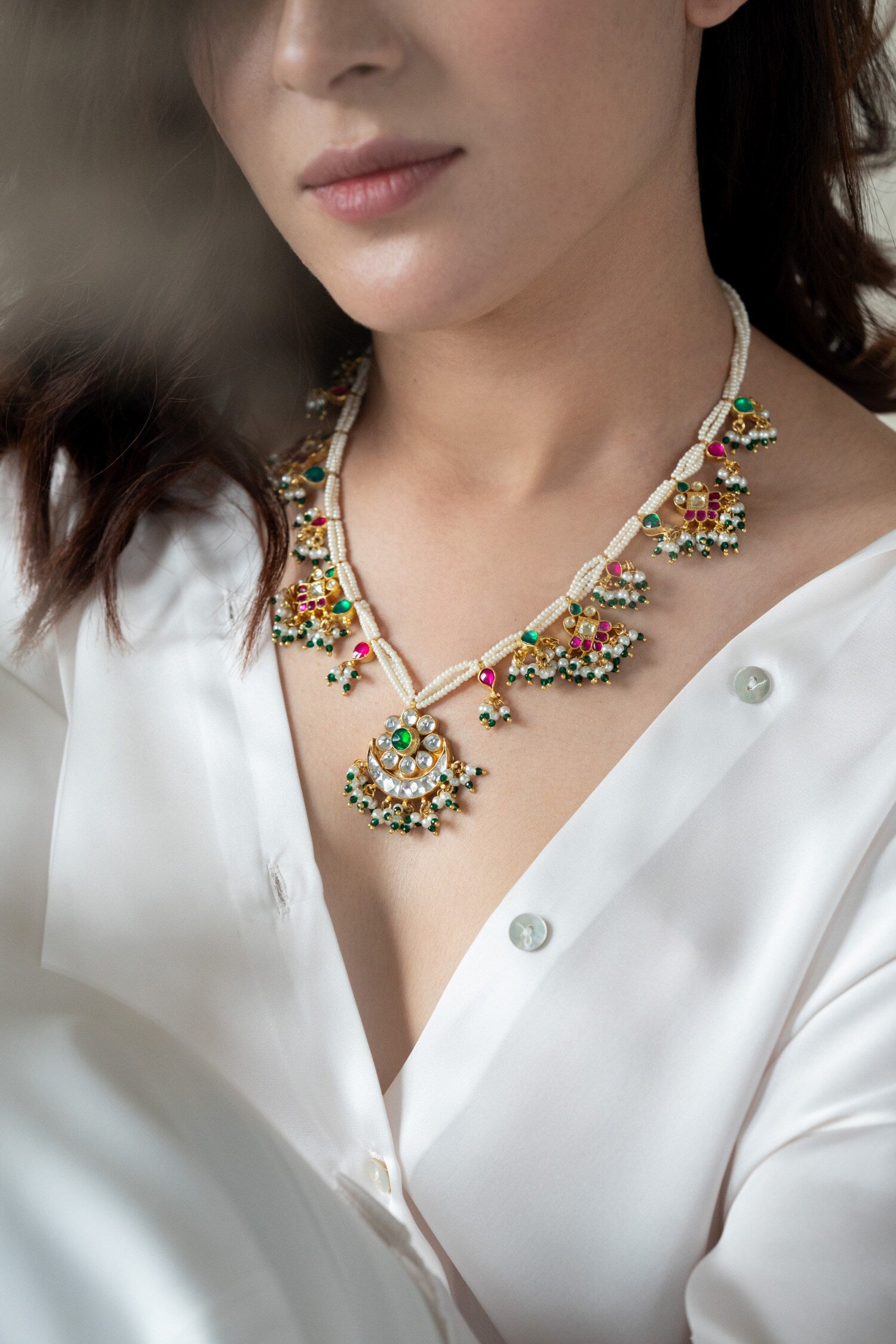 Chand Nikhar Kundan Embellished Long Necklace 