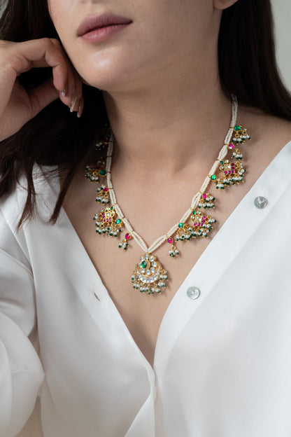 Chand Nikhar Kundan Embellished Long Necklace 
