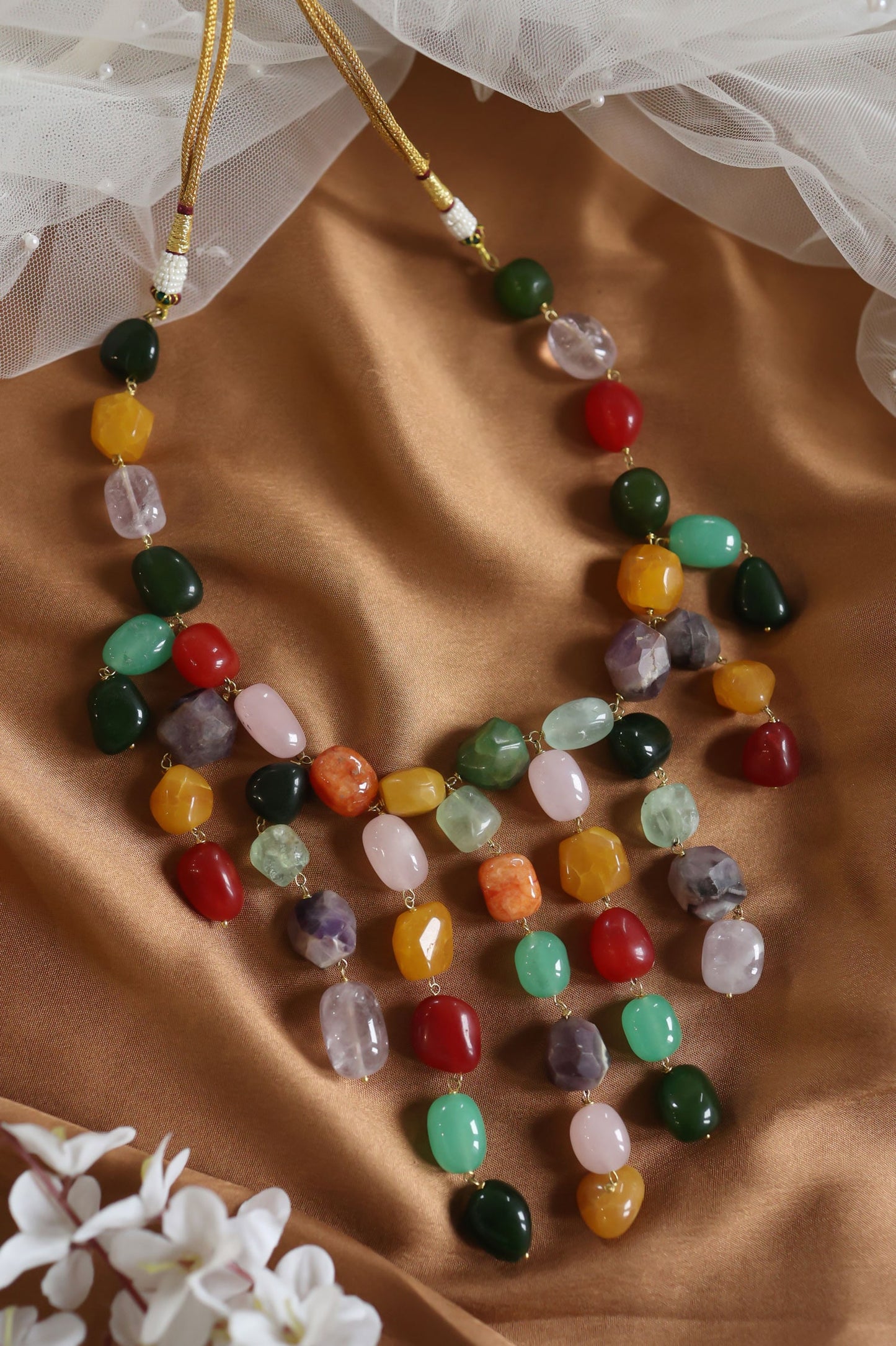 Stone Embellished Boho Dangler Necklace 