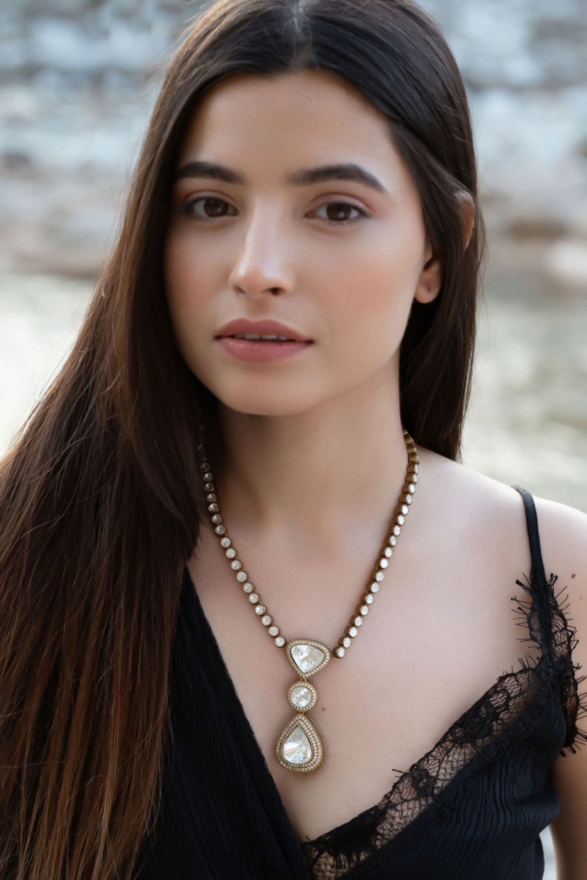 Aureous Polki Pendant Necklace Set 