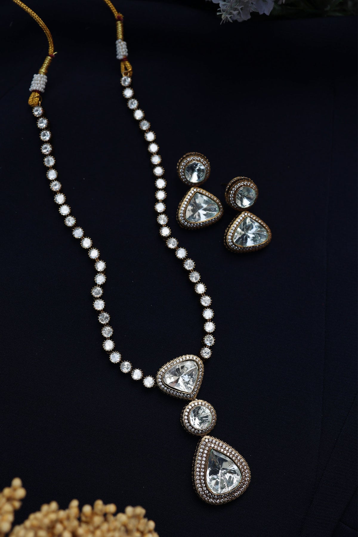 Aureous Polki Pendant Necklace Set 