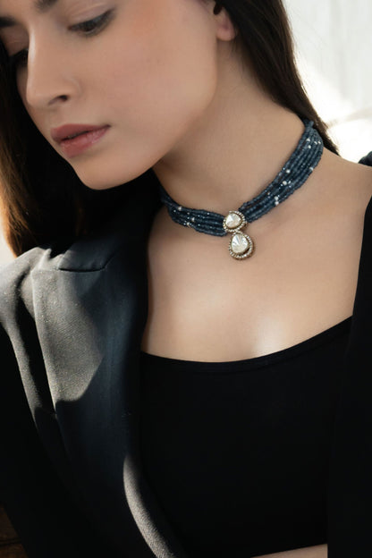Polki Embellished Pendant Choker 