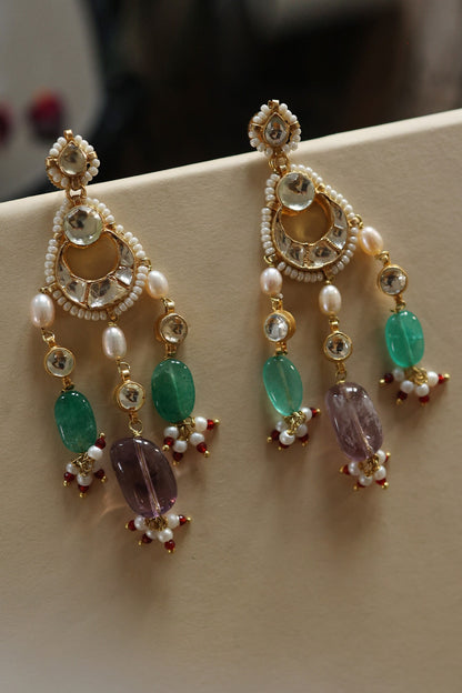 Kundan Embellished Chandbalis 