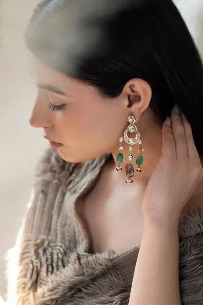 Kundan Embellished Chandbalis 
