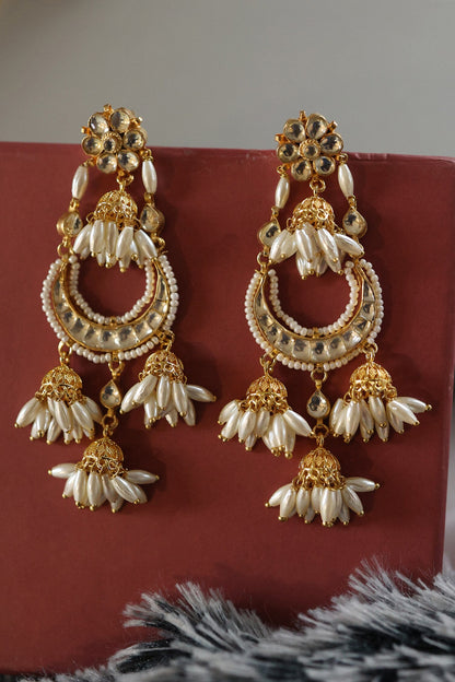 Rice Pearl Embellished Chandbalis 