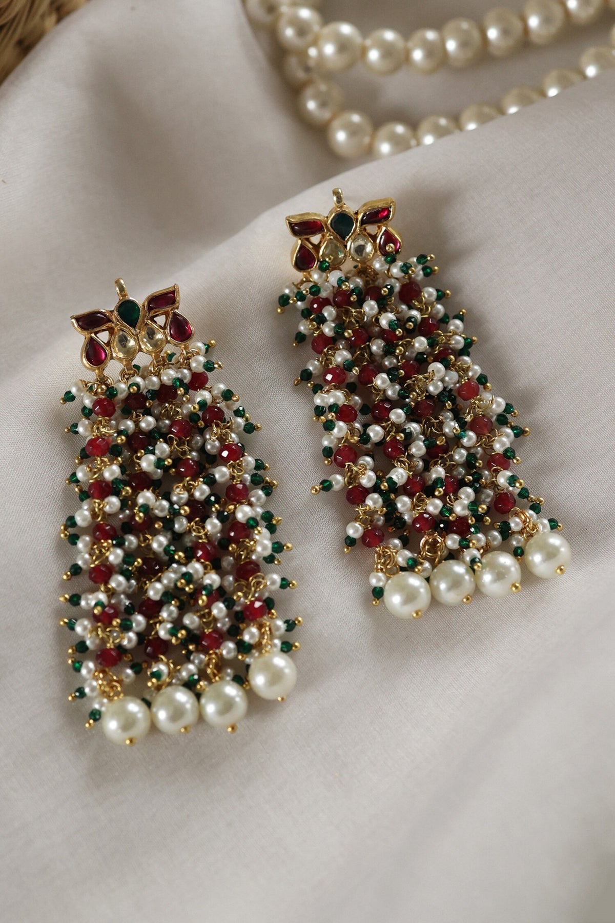 Shell Pearl Embellished Earrings 