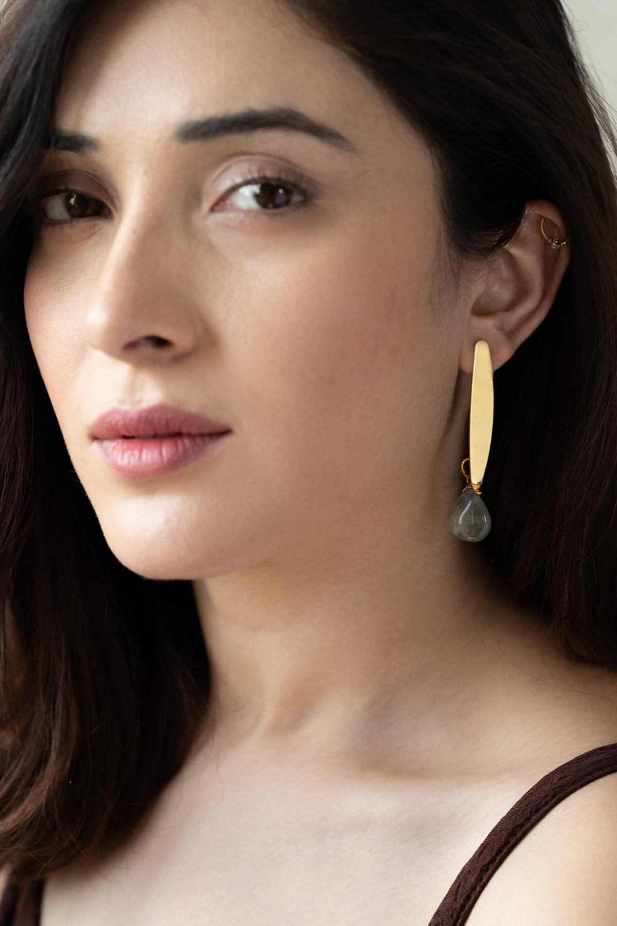 Fluorite Stone Drop Earrings 