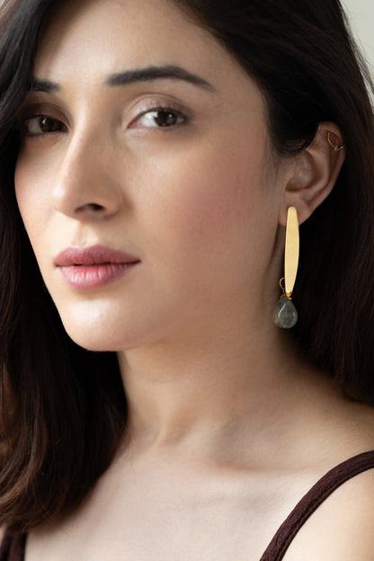 Fluorite Stone Drop Earrings 