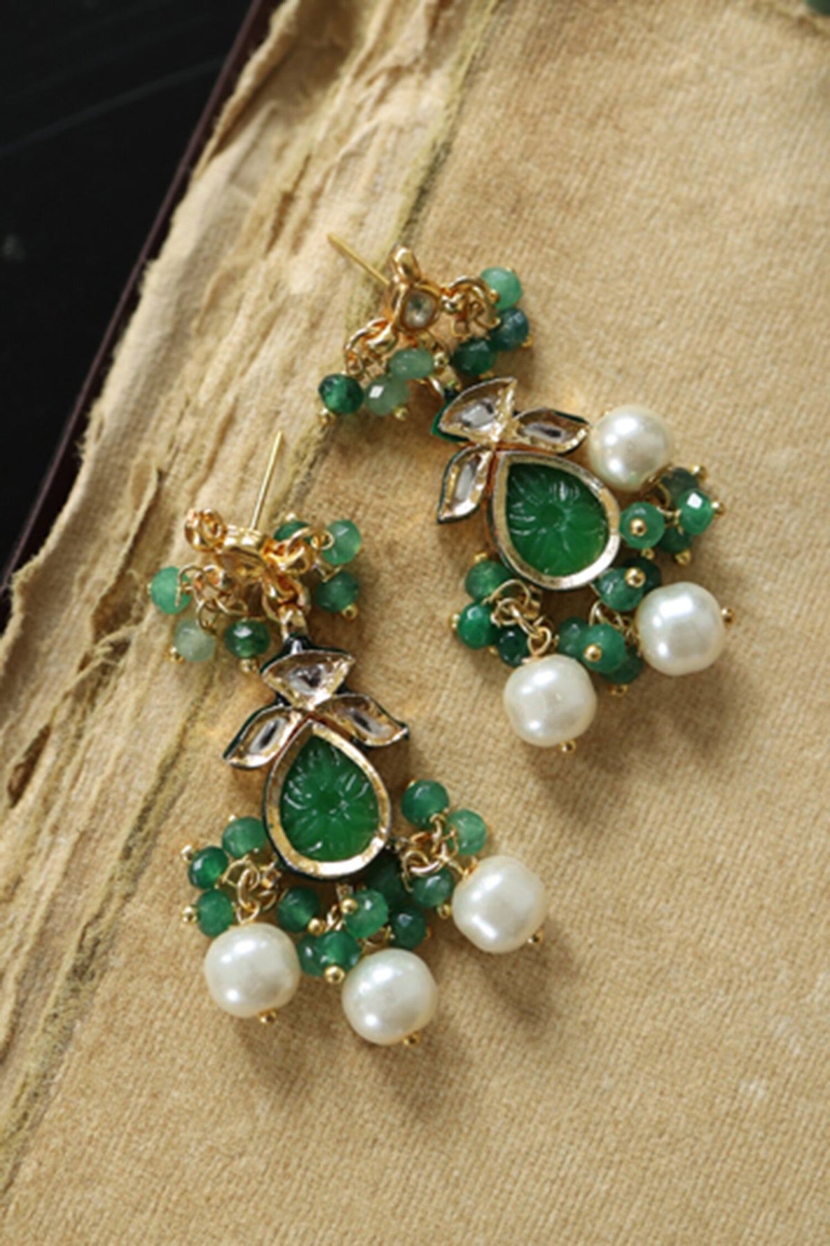 Fluorite Stone Drop Earrings 