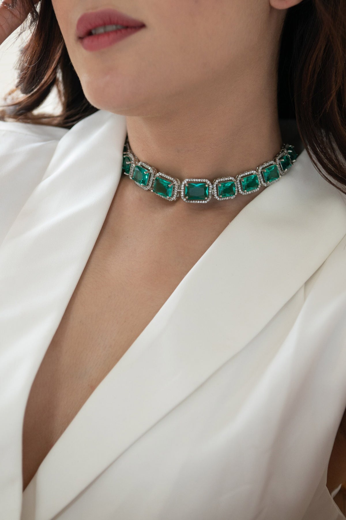 Double Layered Pearl Embellished Necklace 