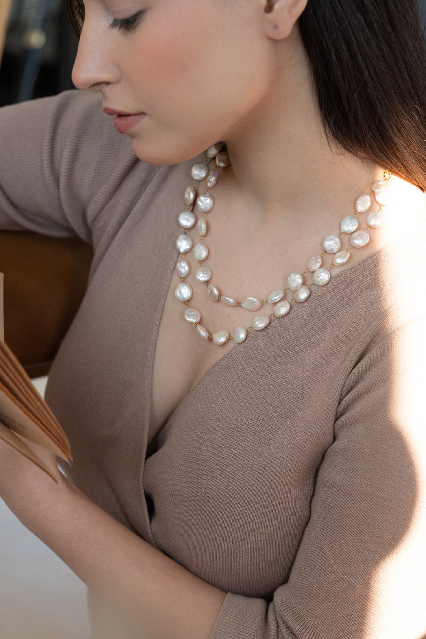 Pearl Embellished Layered Necklace 