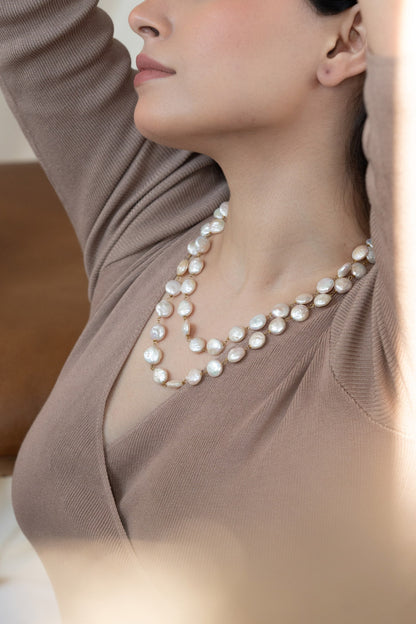 Pearl Embellished Layered Necklace 