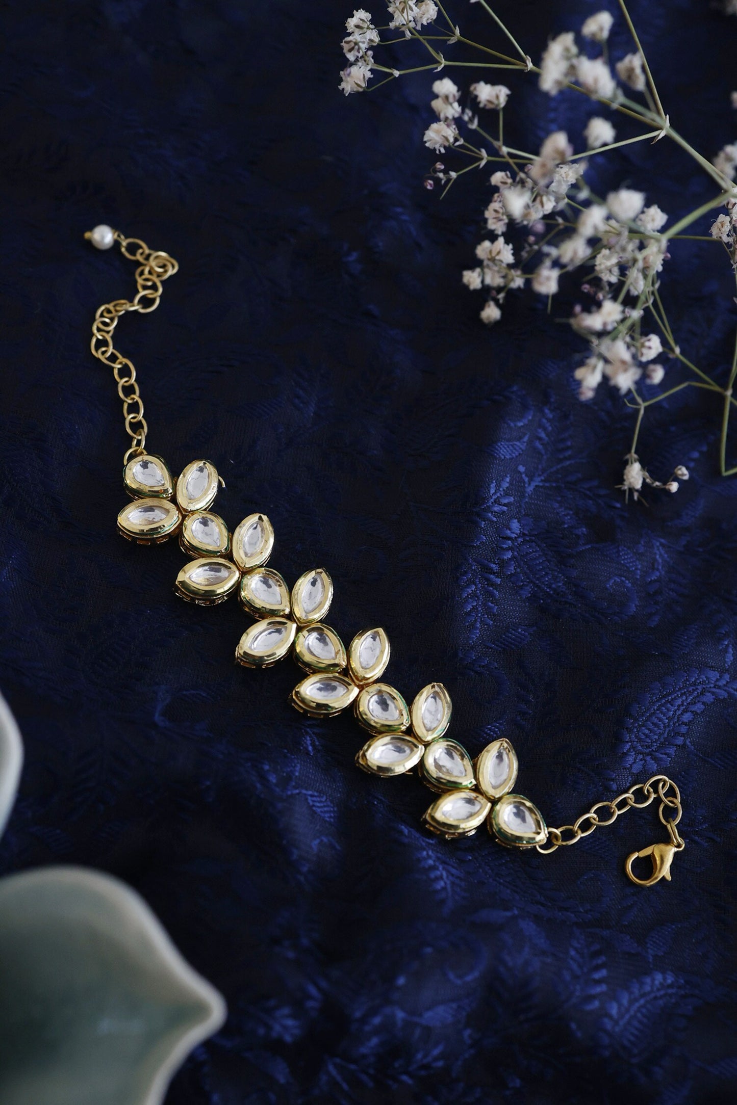 Shell Pearl Embellished Jadau Earrings 