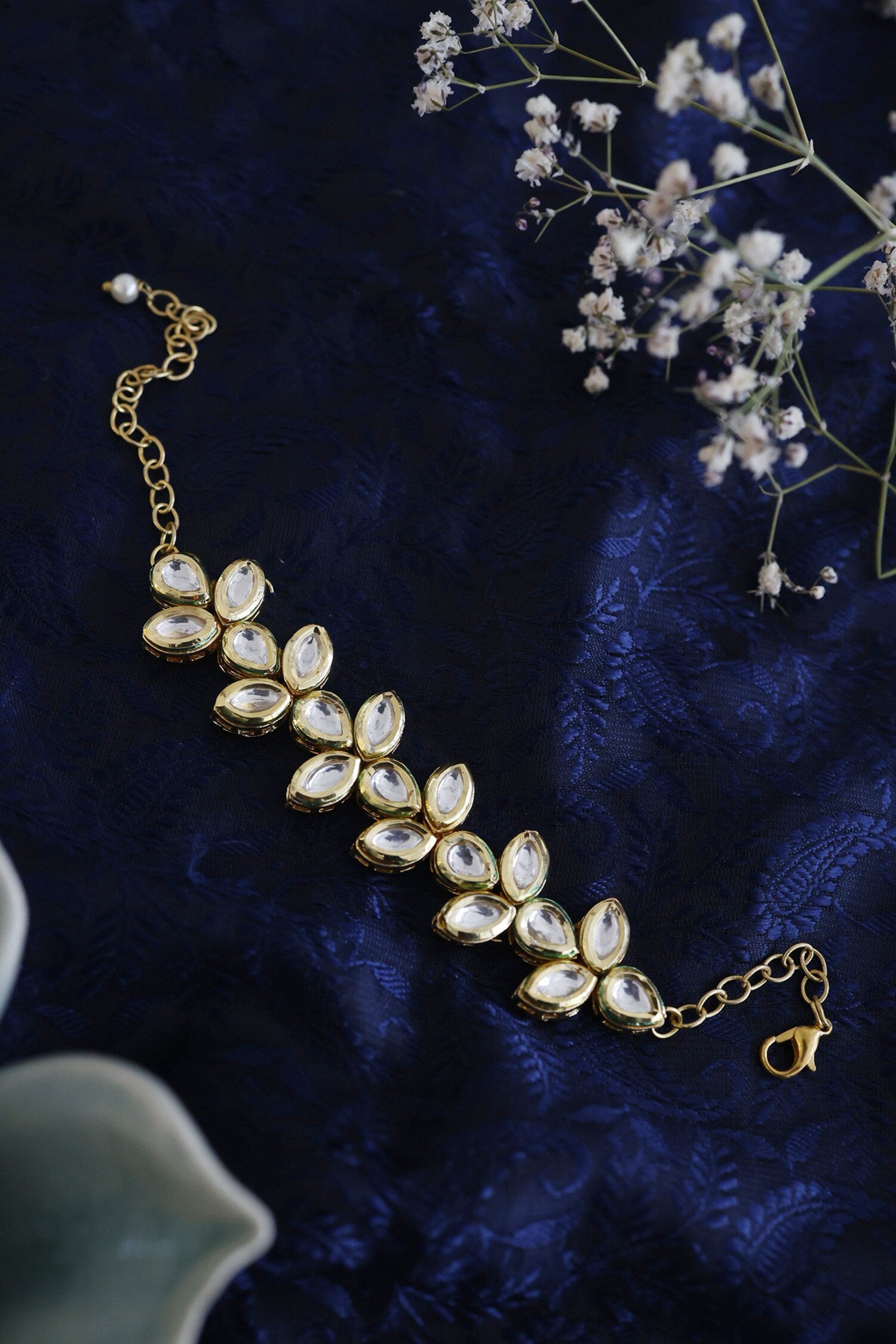 Shell Pearl Embellished Jadau Earrings 