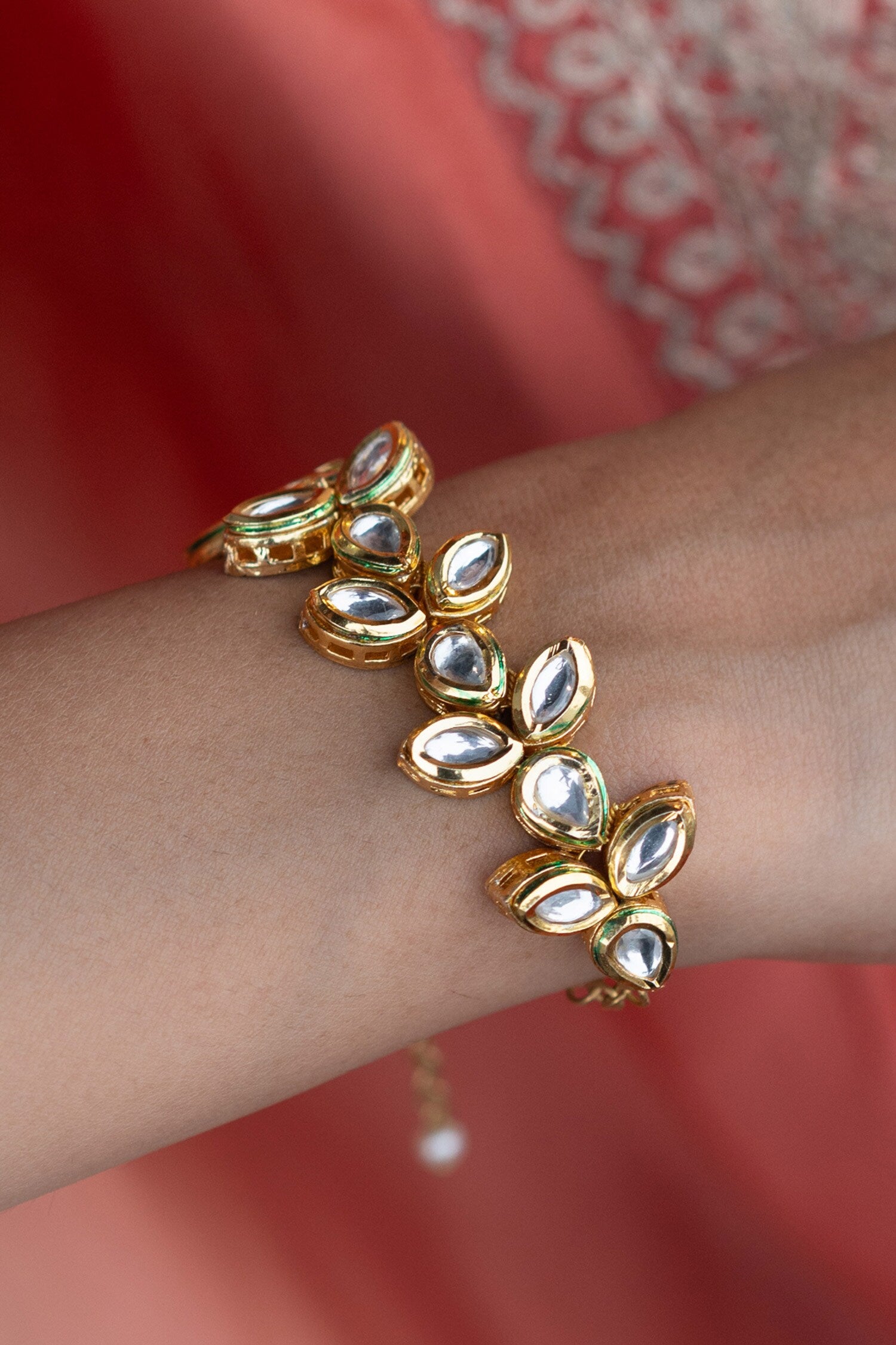 Shell Pearl Embellished Jadau Earrings 