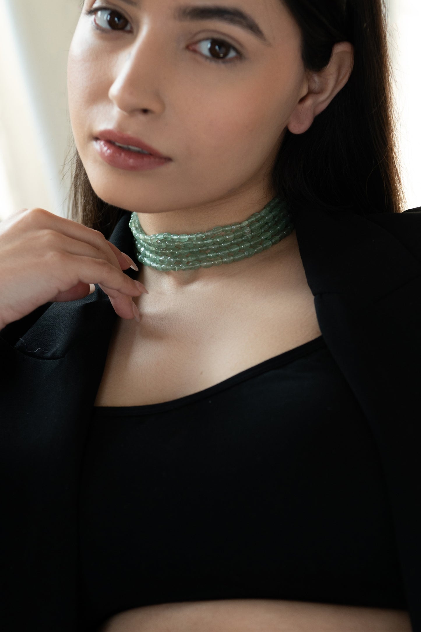 Fluorite Stone Embellished Necklace 