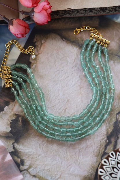 Fluorite Stone Embellished Necklace 