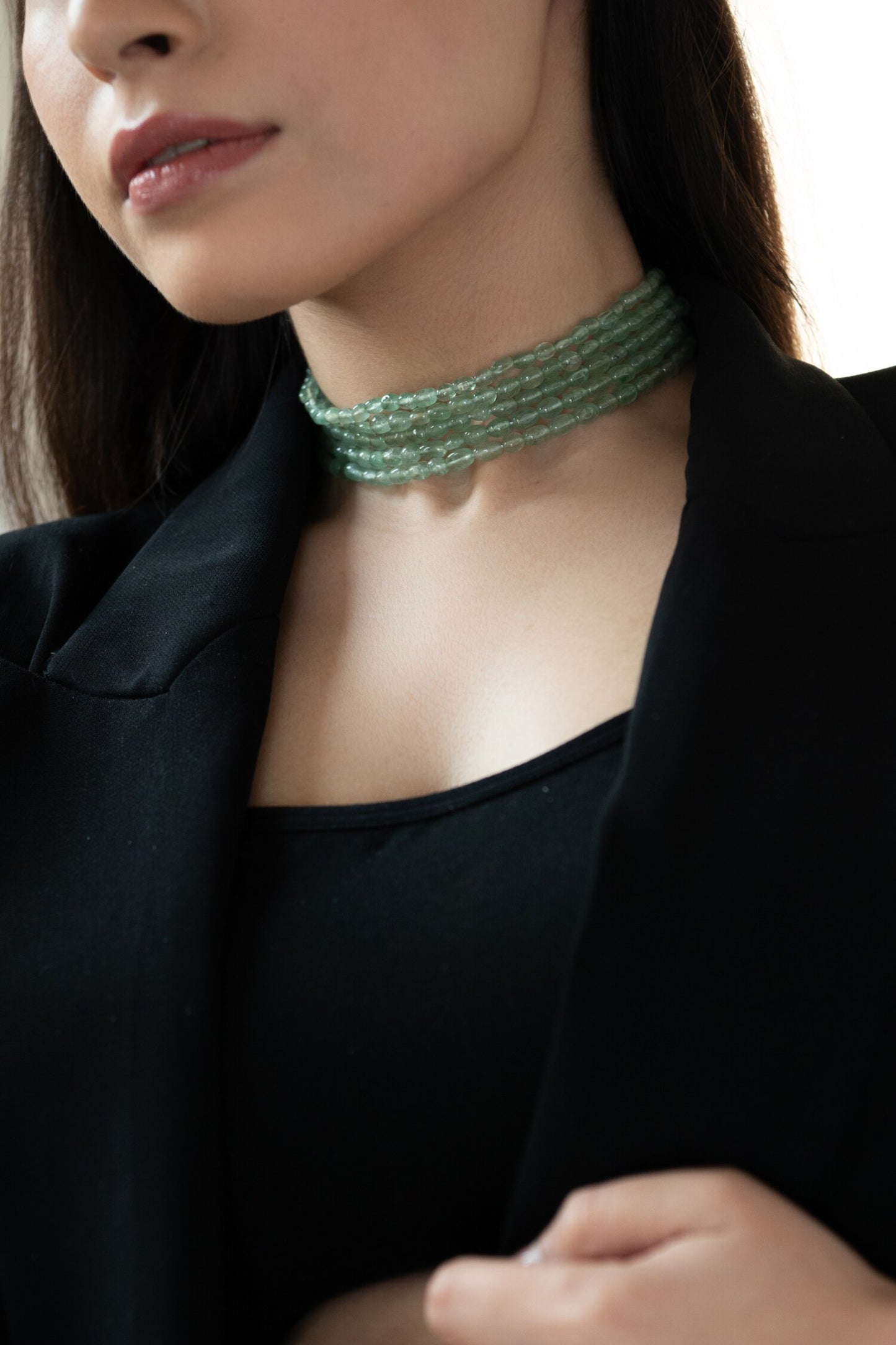 Fluorite Stone Embellished Necklace 