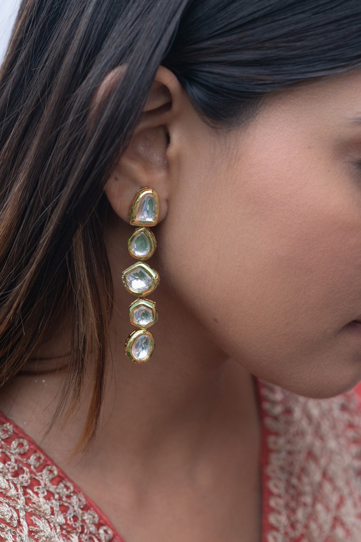 Kundan Stone Studded Earrings 