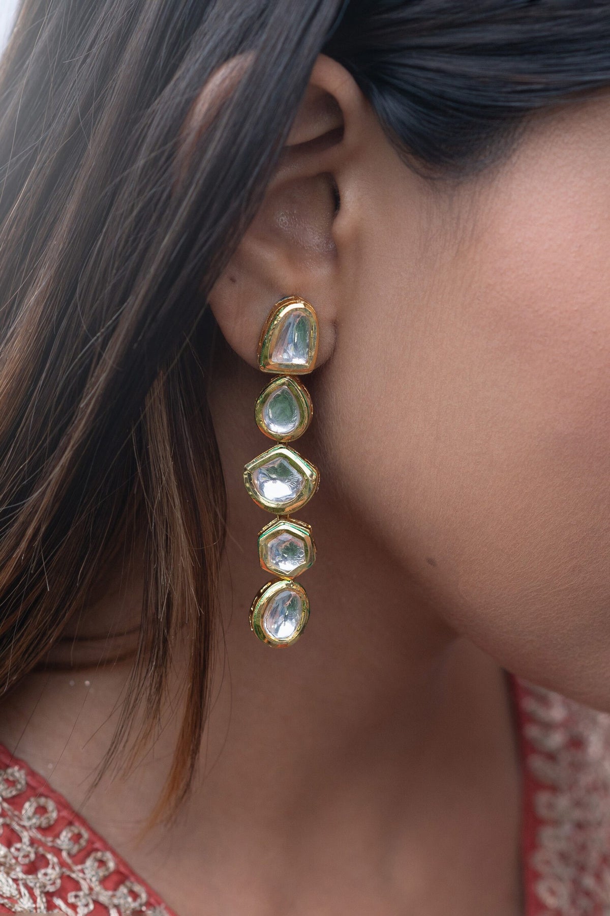Kundan Stone Studded Earrings 