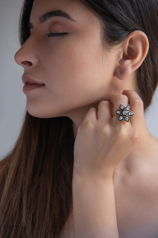 Faux Diamond Studded Ring 