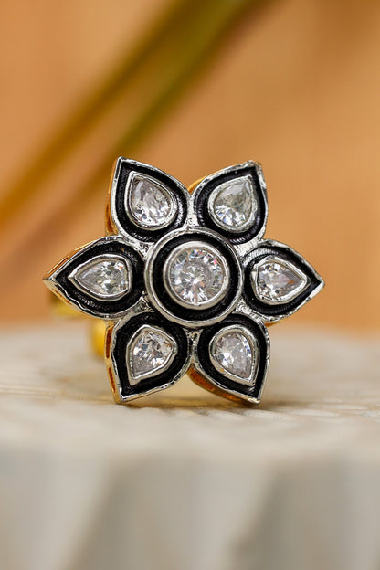 Faux Diamond Studded Ring 