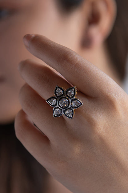 Faux Diamond Studded Ring 