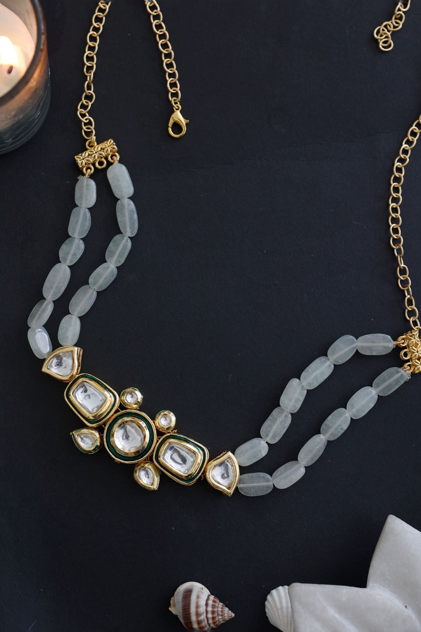 Stone Studded Bead Choker 