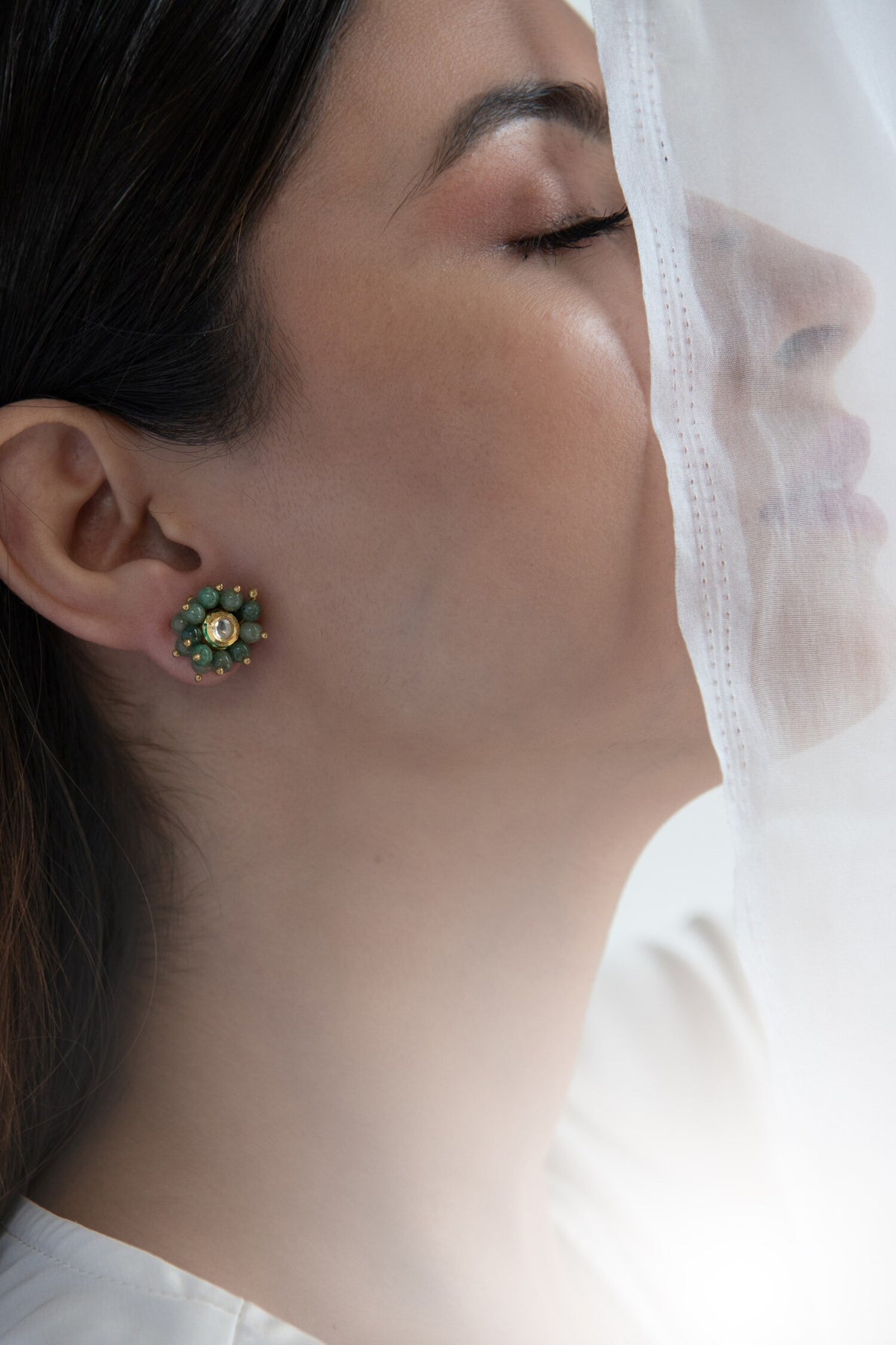 Onyx Cluster Stud Earrings 
