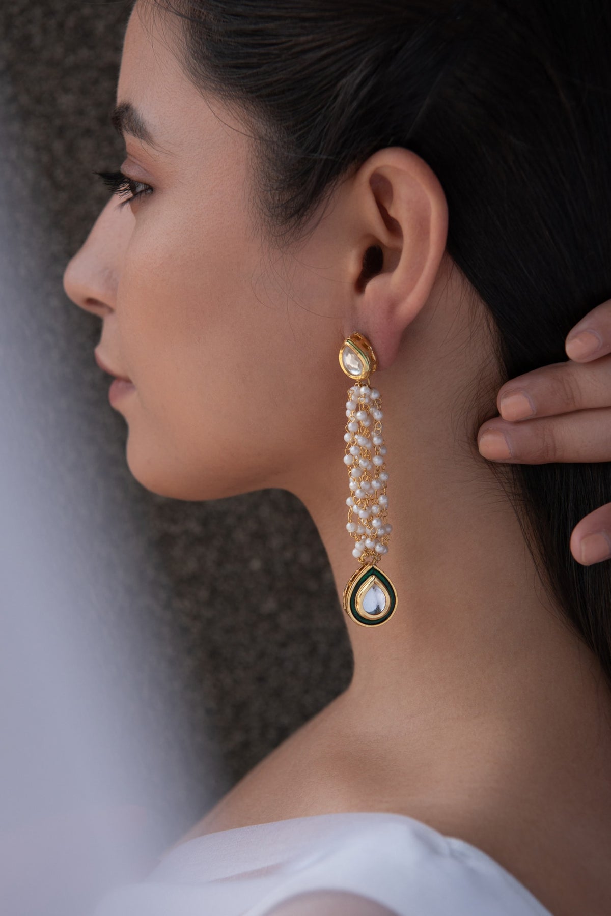 Pearl Tassel Drop Earrings 