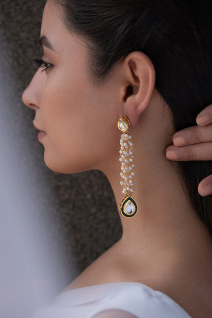 Pearl Tassel Drop Earrings 