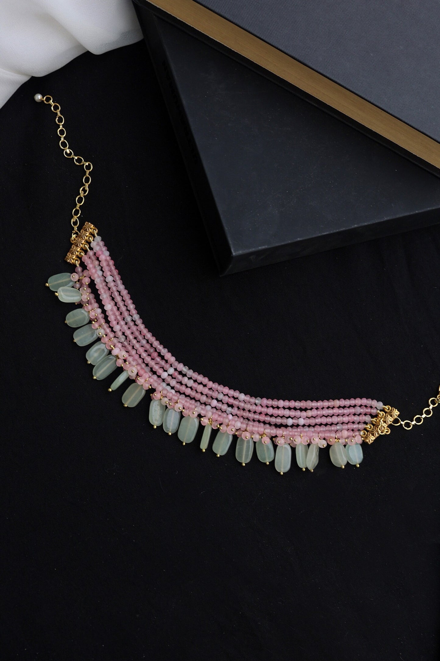Onyx Multi-Strand Drop Choker 