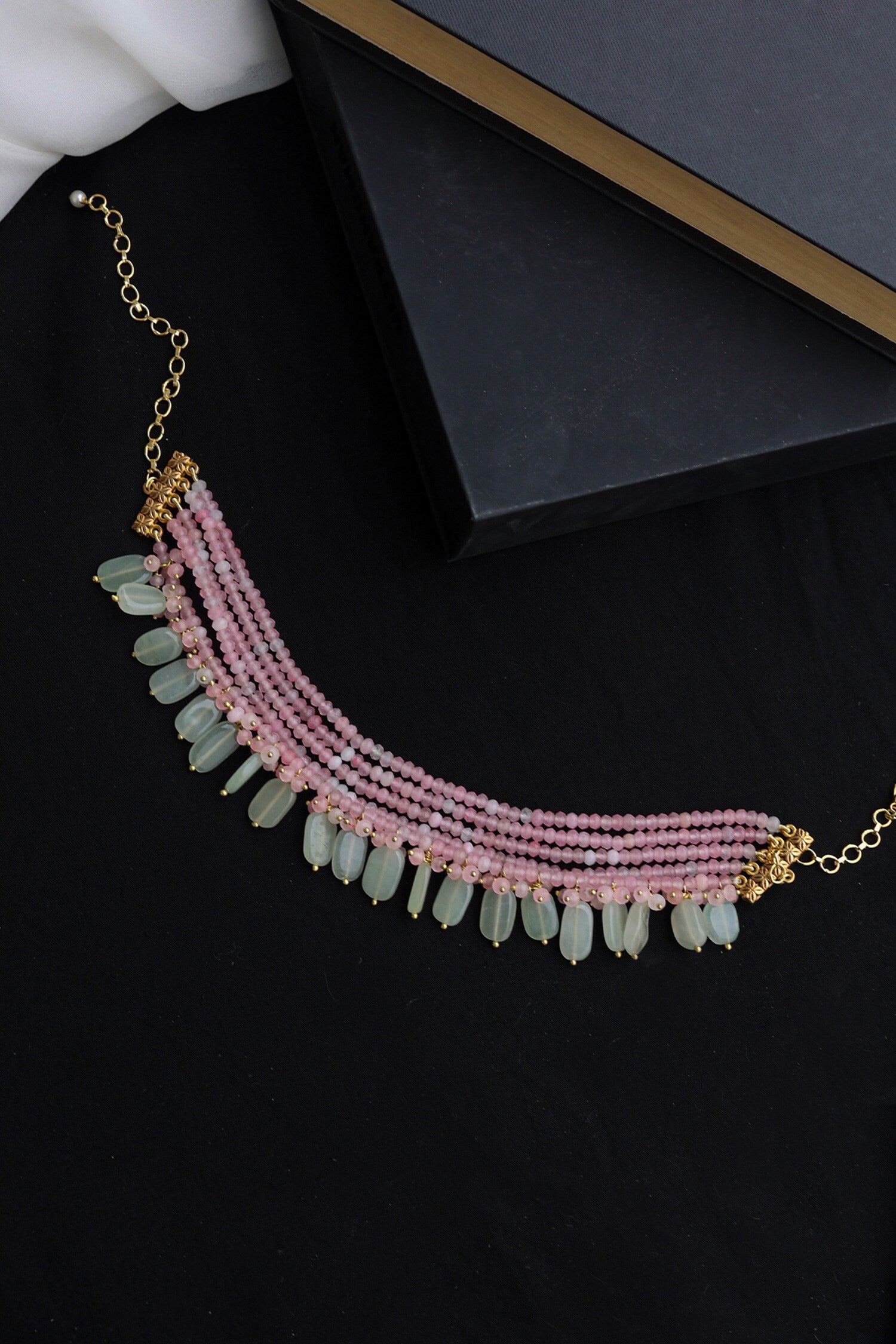 Onyx Multi-Strand Drop Choker 