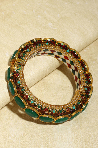 Kundan Embellished Meenakari Bangle 