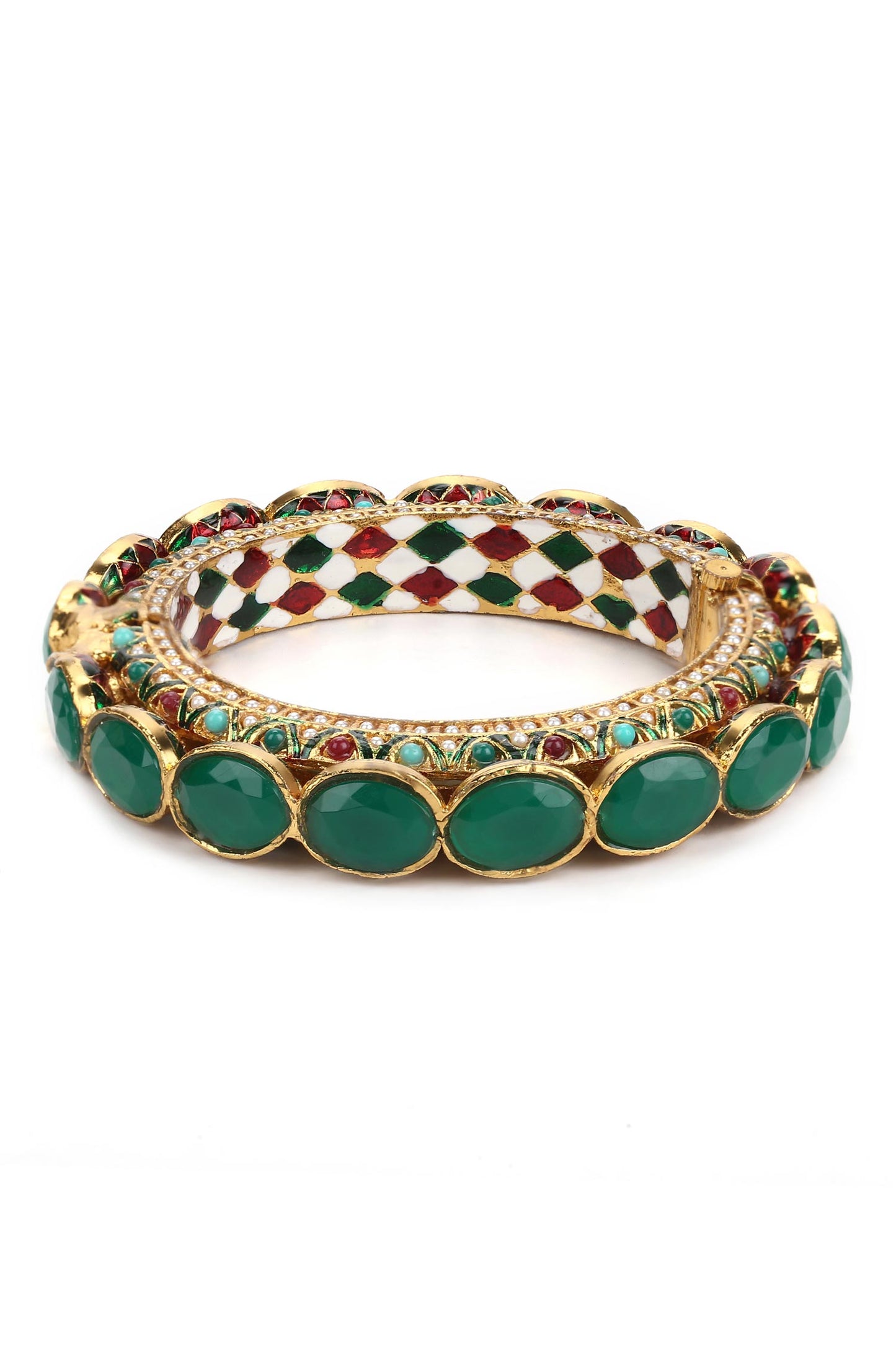 Kundan Embellished Meenakari Bangle 