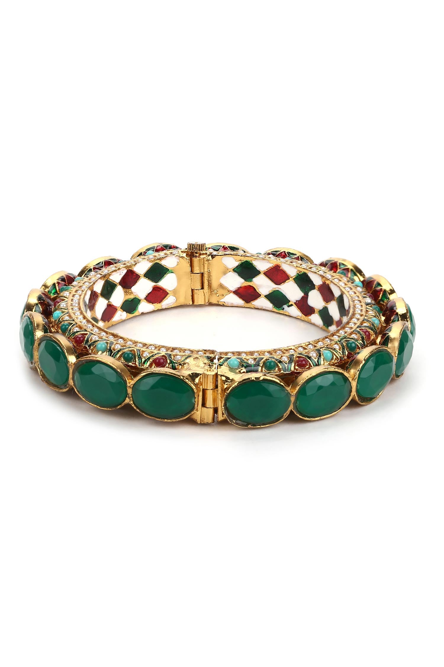 Kundan Embellished Meenakari Bangle 