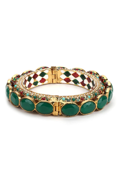 Kundan Embellished Meenakari Bangle 