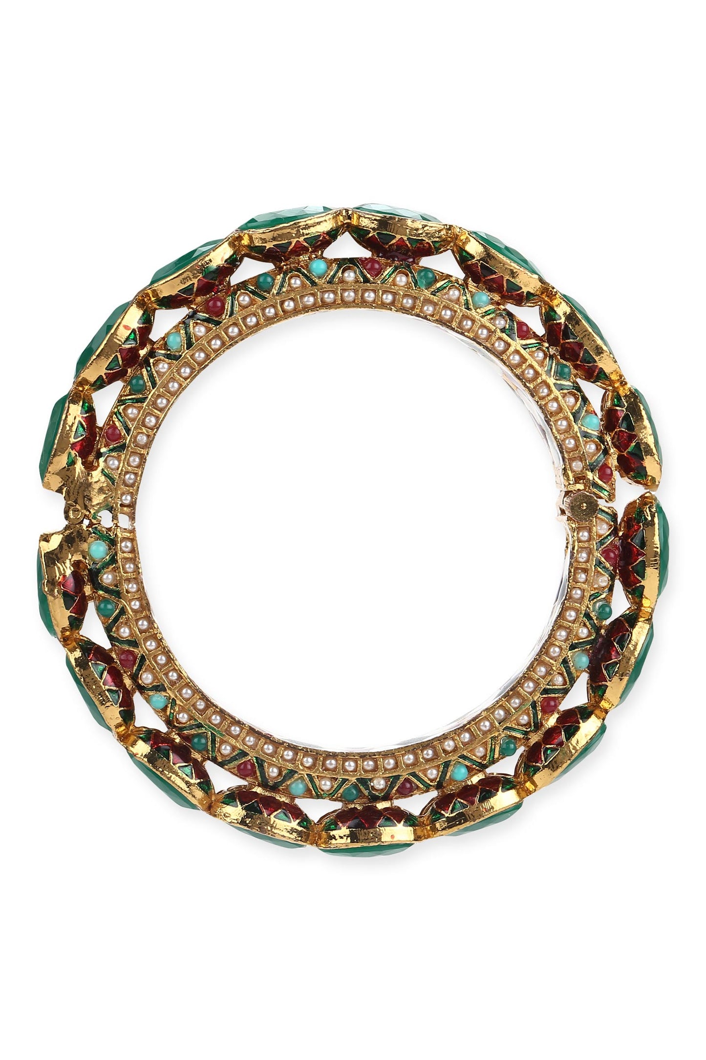 Kundan Embellished Meenakari Bangle 