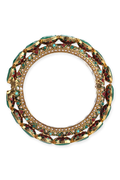Kundan Embellished Meenakari Bangle 