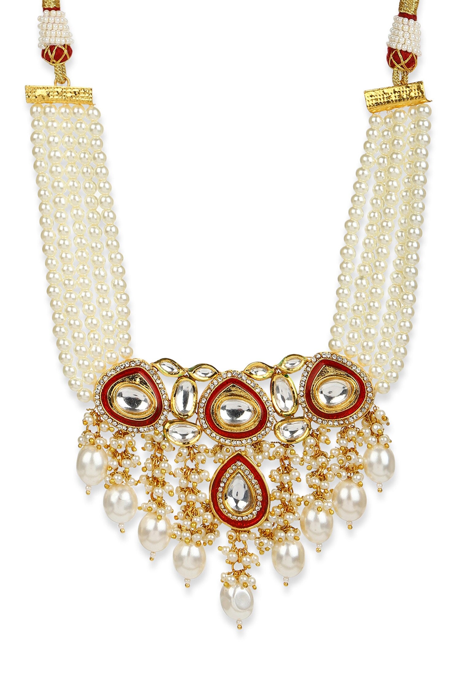 Kundan Pearl Embellished Choker Necklace 
