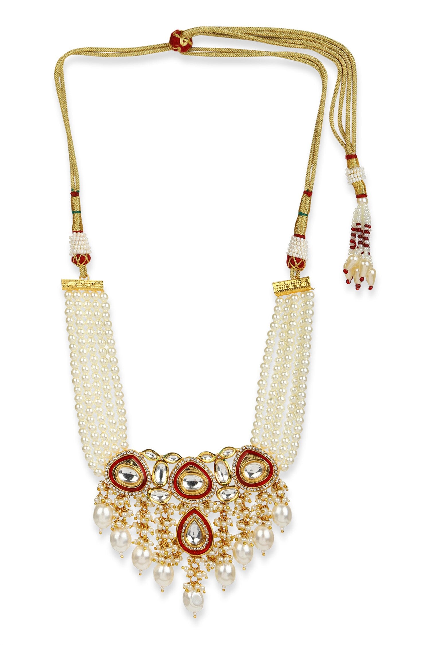 Kundan Pearl Embellished Choker Necklace 